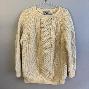 Antartex Hand Knit 100% Wool Sweater Cream Size M